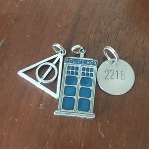 Harry Potter, Dr Who, Sherlock necklace